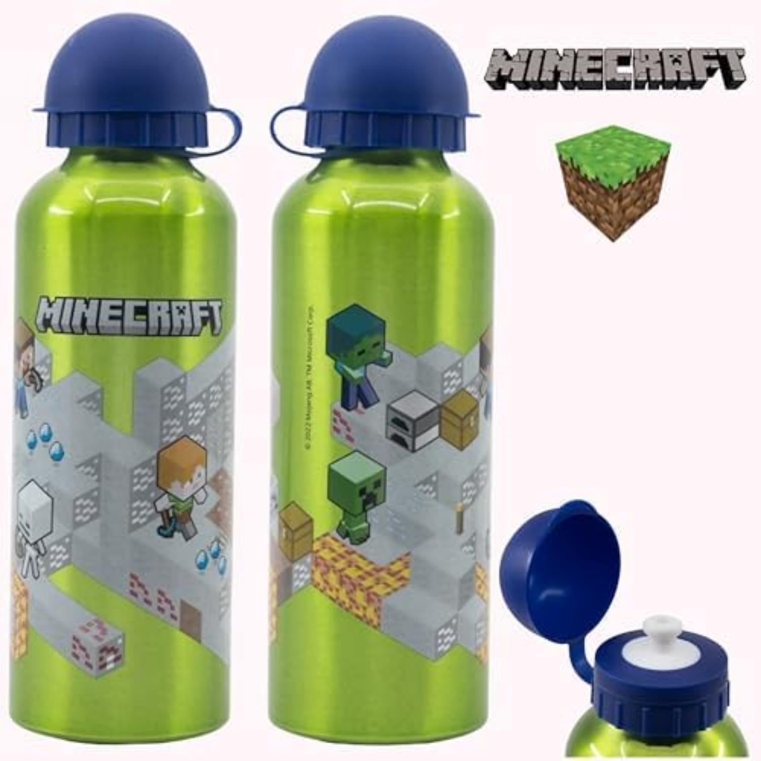 Aluminium Water Bottle 530ml - Minecraft