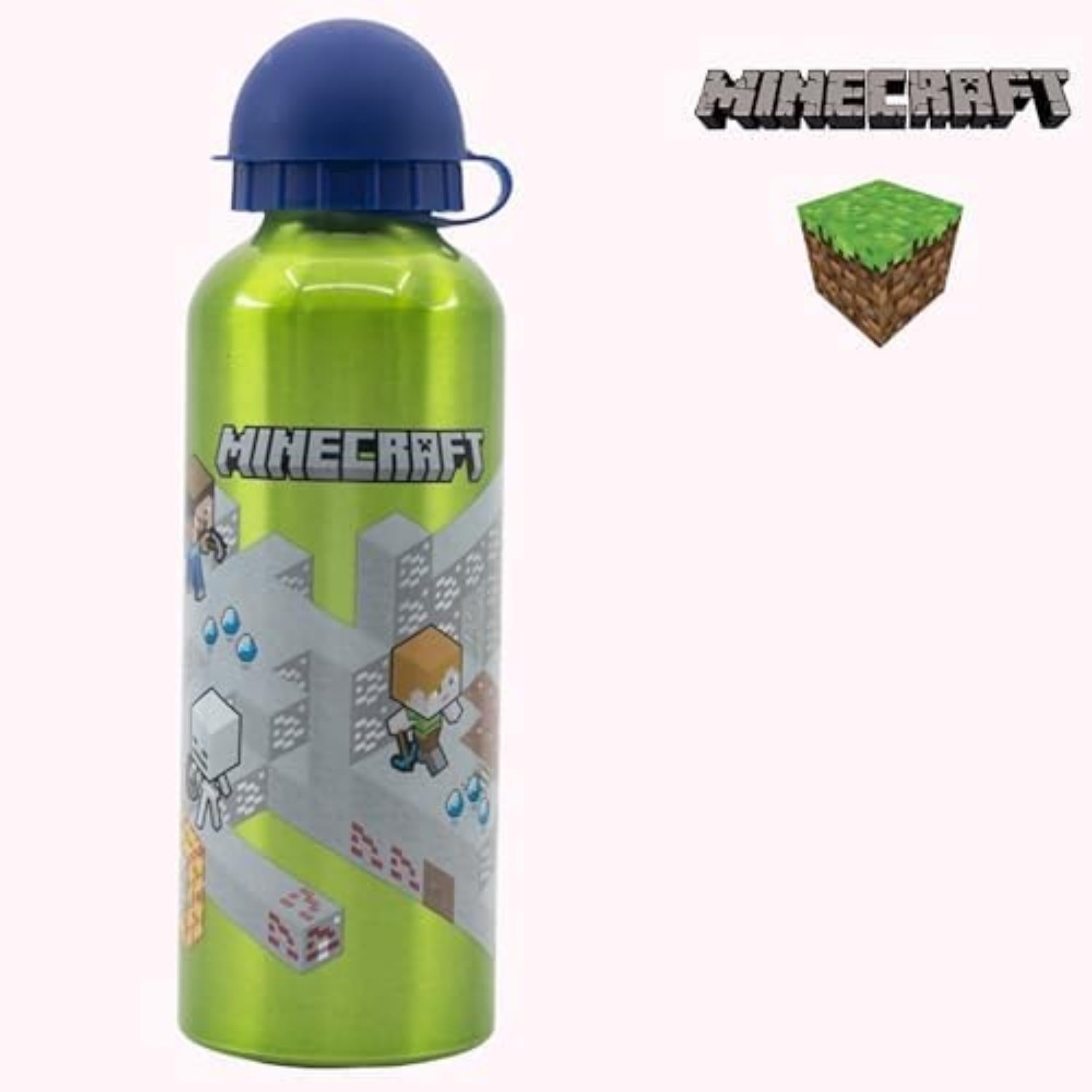 Aluminium Water Bottle 530ml - Minecraft