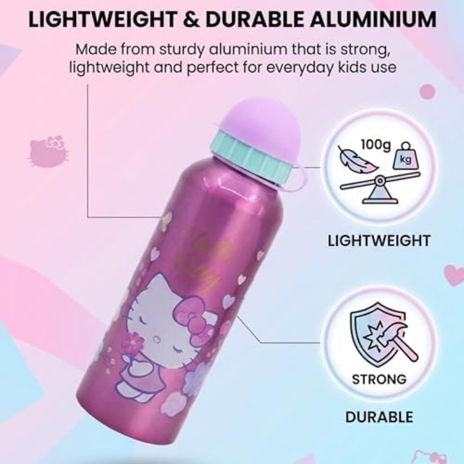 Aluminium Water Bottle 530ml - Hello Kitty