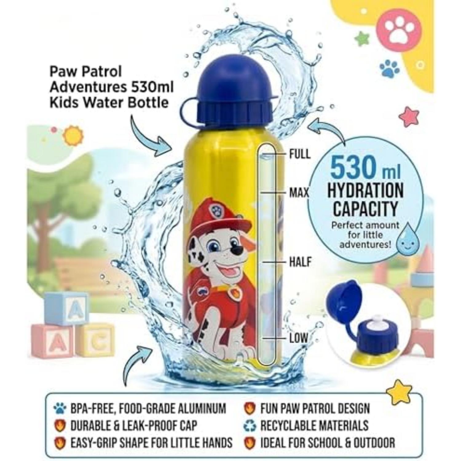 Aluminium Water Bottle 530ml - Paw Patrol