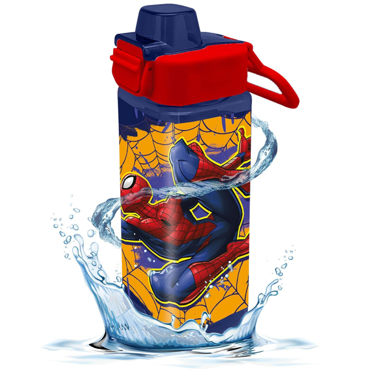 500ml Square Kids Water Bottle - Spiderman