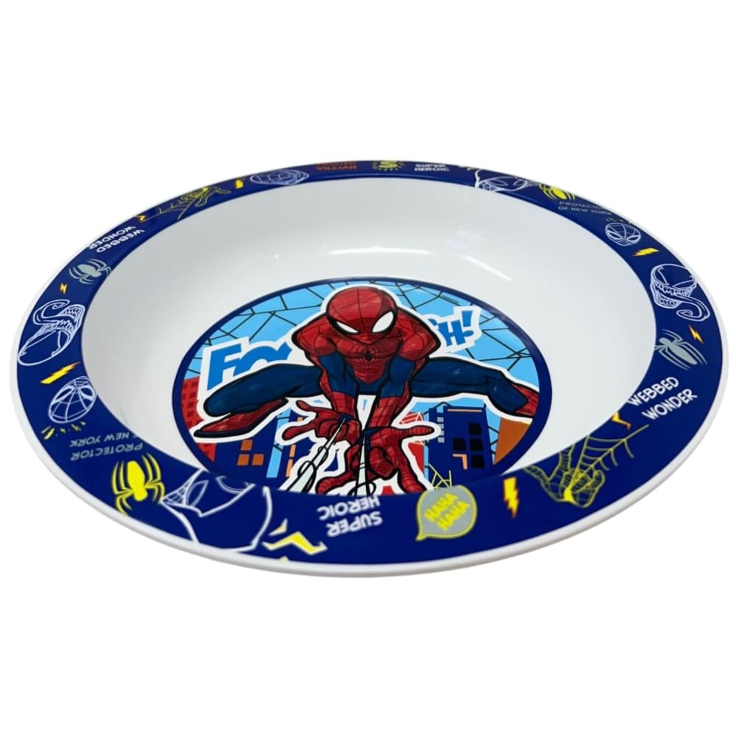 5 Piece Kids Dinnerware Set BPA-Free Plastic Plate Bowl Cup Fork & Spoon