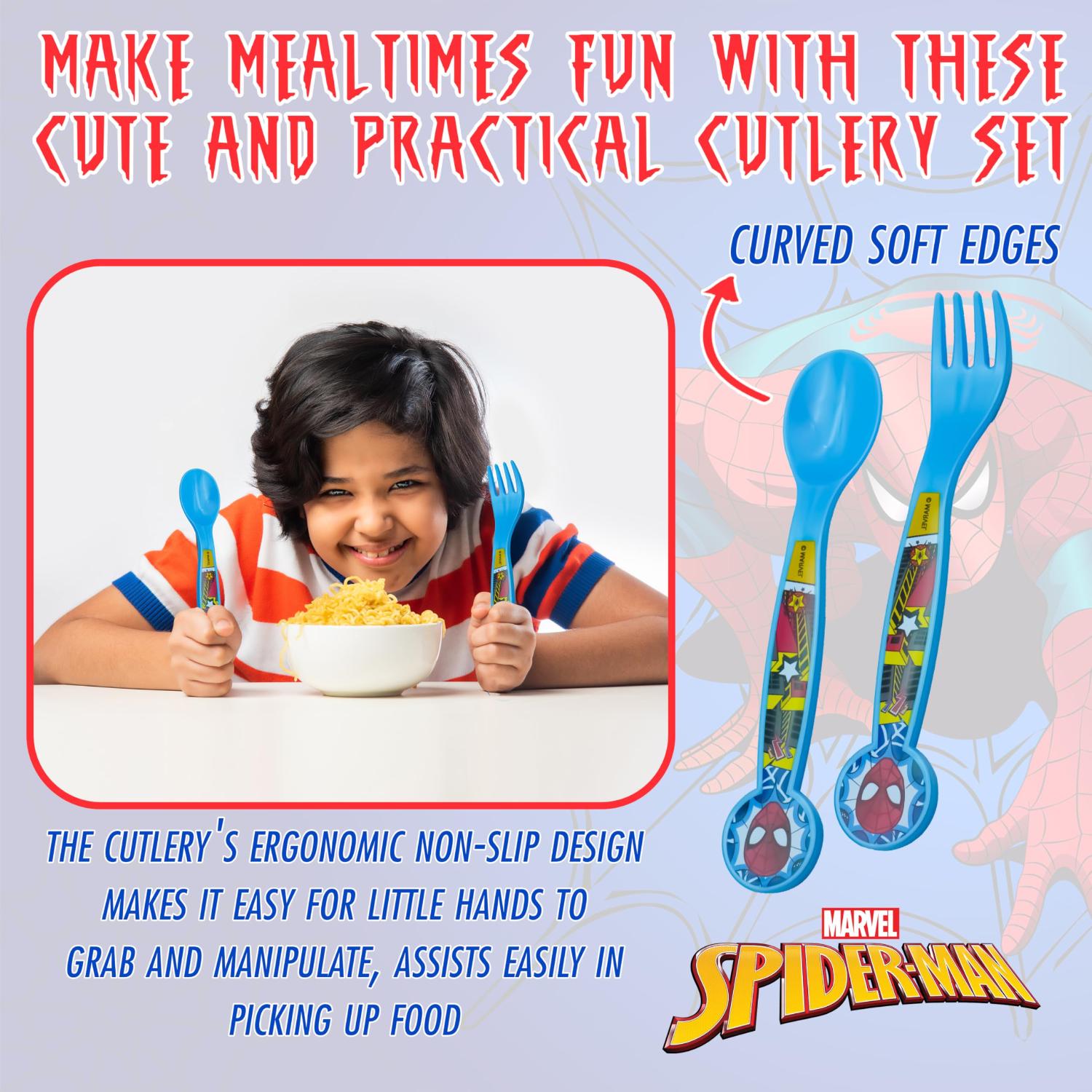 Kids 2 Piece Cutlery Set BPA-Free Plastic Spoon & Fork