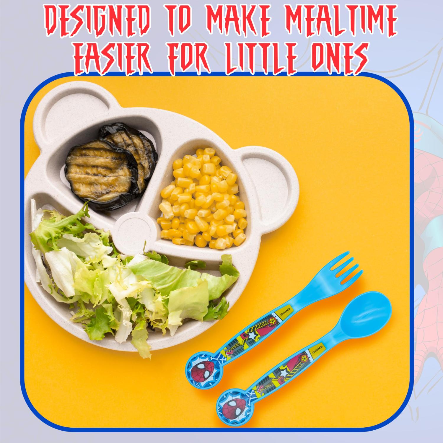 Kids 2 Piece Cutlery Set BPA-Free Plastic Spoon & Fork