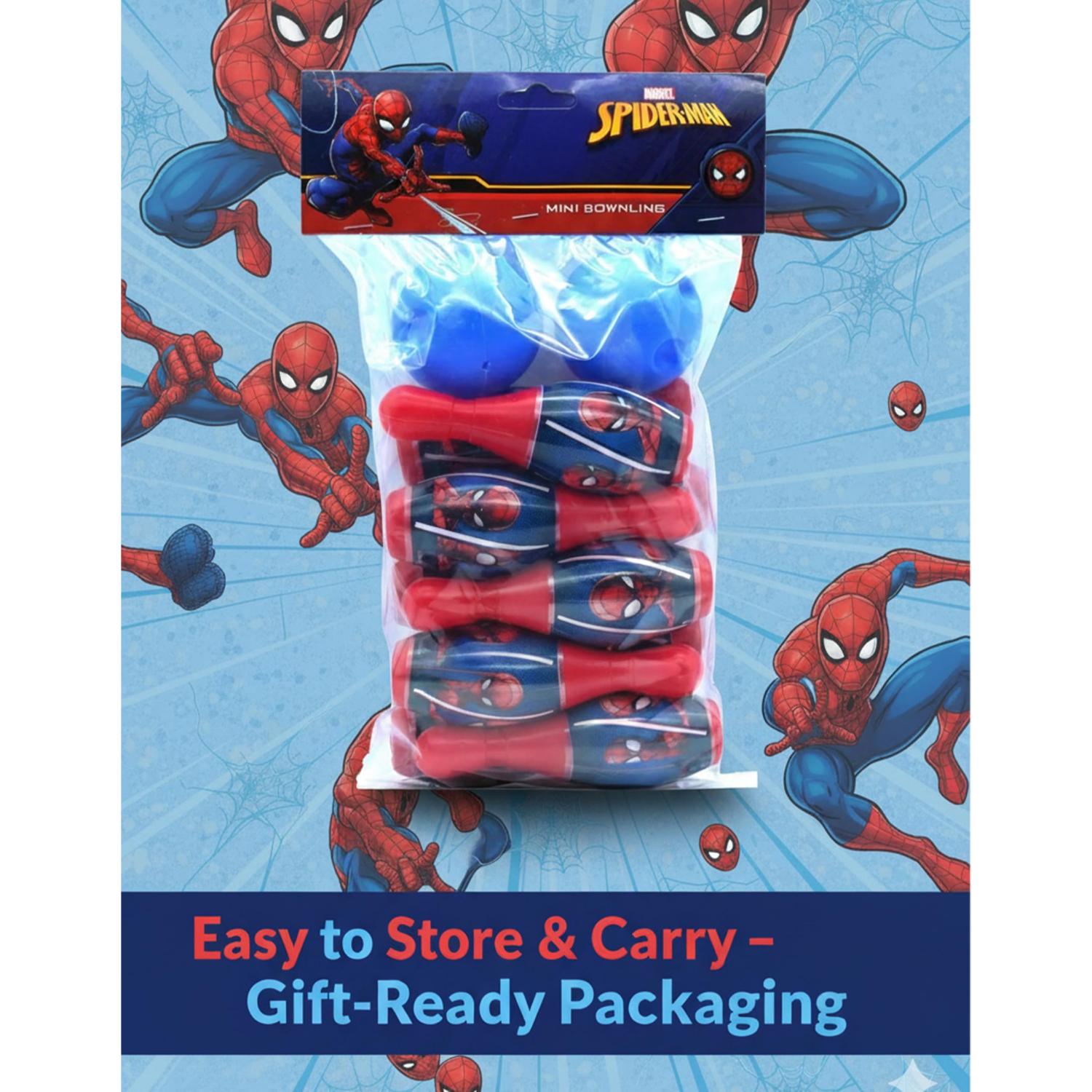 Spiderman Kids Bowling Set - 10 Pins & 2 Balls