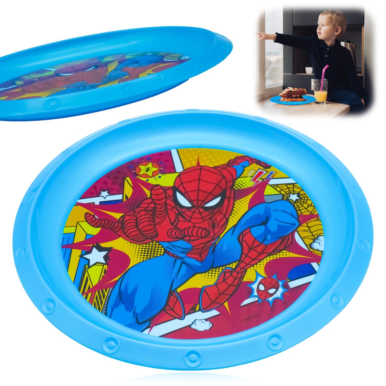 Kids 21.5cm BPA-Free Plastic Plate Reusable Round Snack Plate