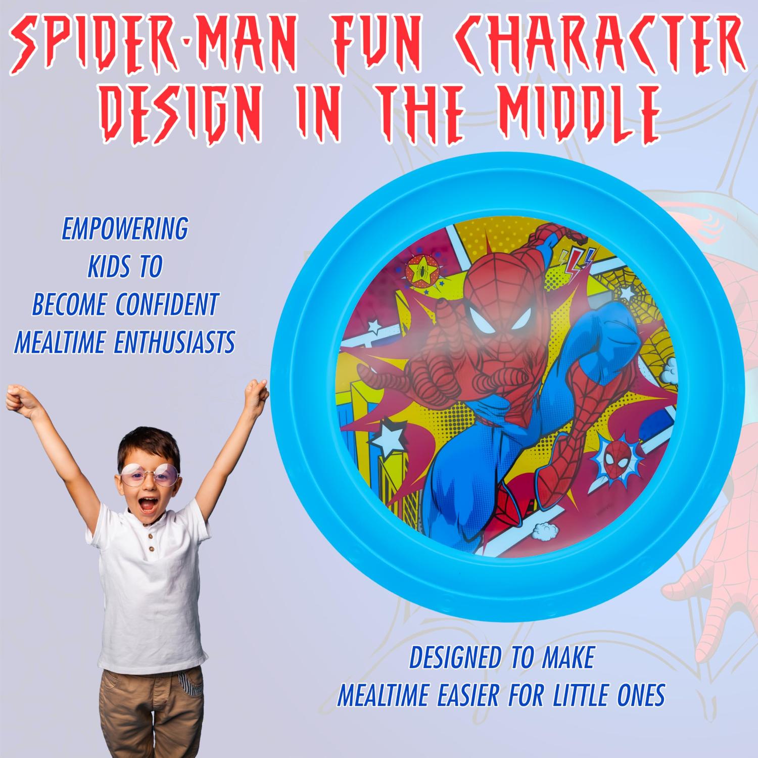 Kids 21.5cm BPA-Free Plastic Plate Reusable Round Snack Plate