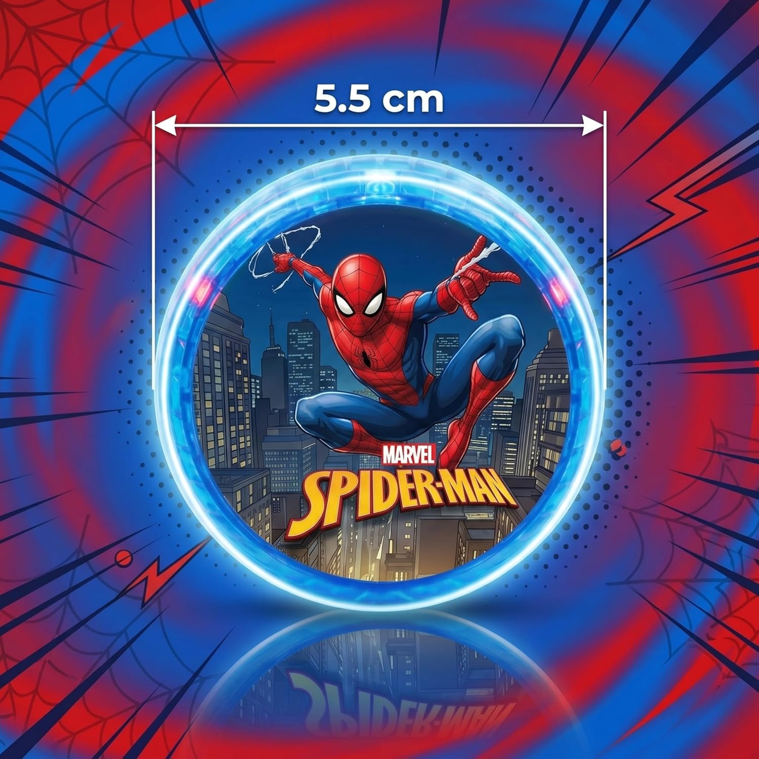 5.5cm Spiderman LED Light-Up YoYo with String For Kids
