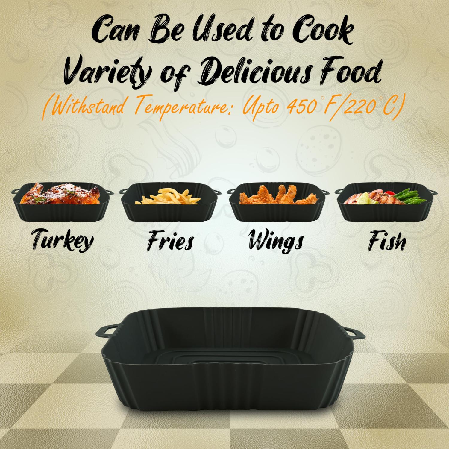 Reusable Silicone Air Fryer Liner Non-Stick Heat Resistant Dishwasher Safe