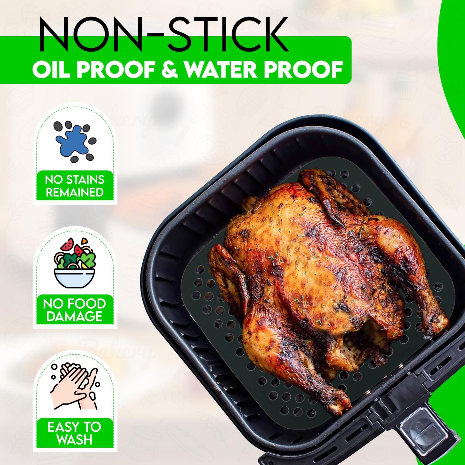 Reusable Silicone Air Fryer Mats Non-Stick Perforated Liners