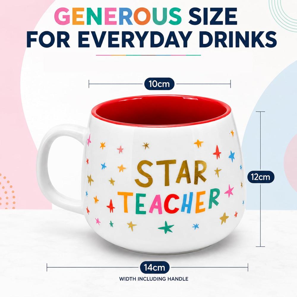 10cm Gold Foil Teacher Ceramic Mug 450ml