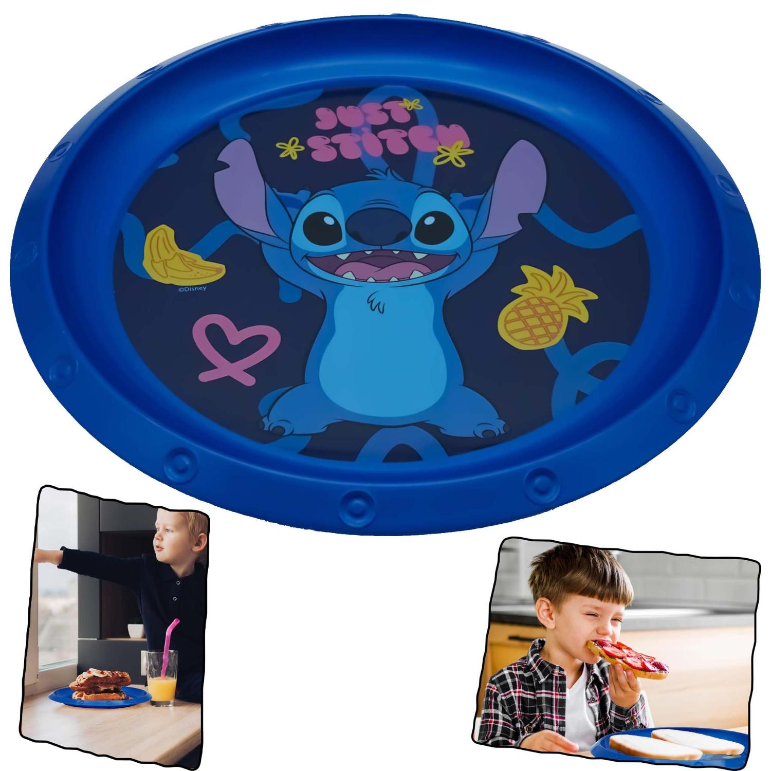 Kids 21.5cm BPA-Free Plastic Plate Reusable Round Snack Plate