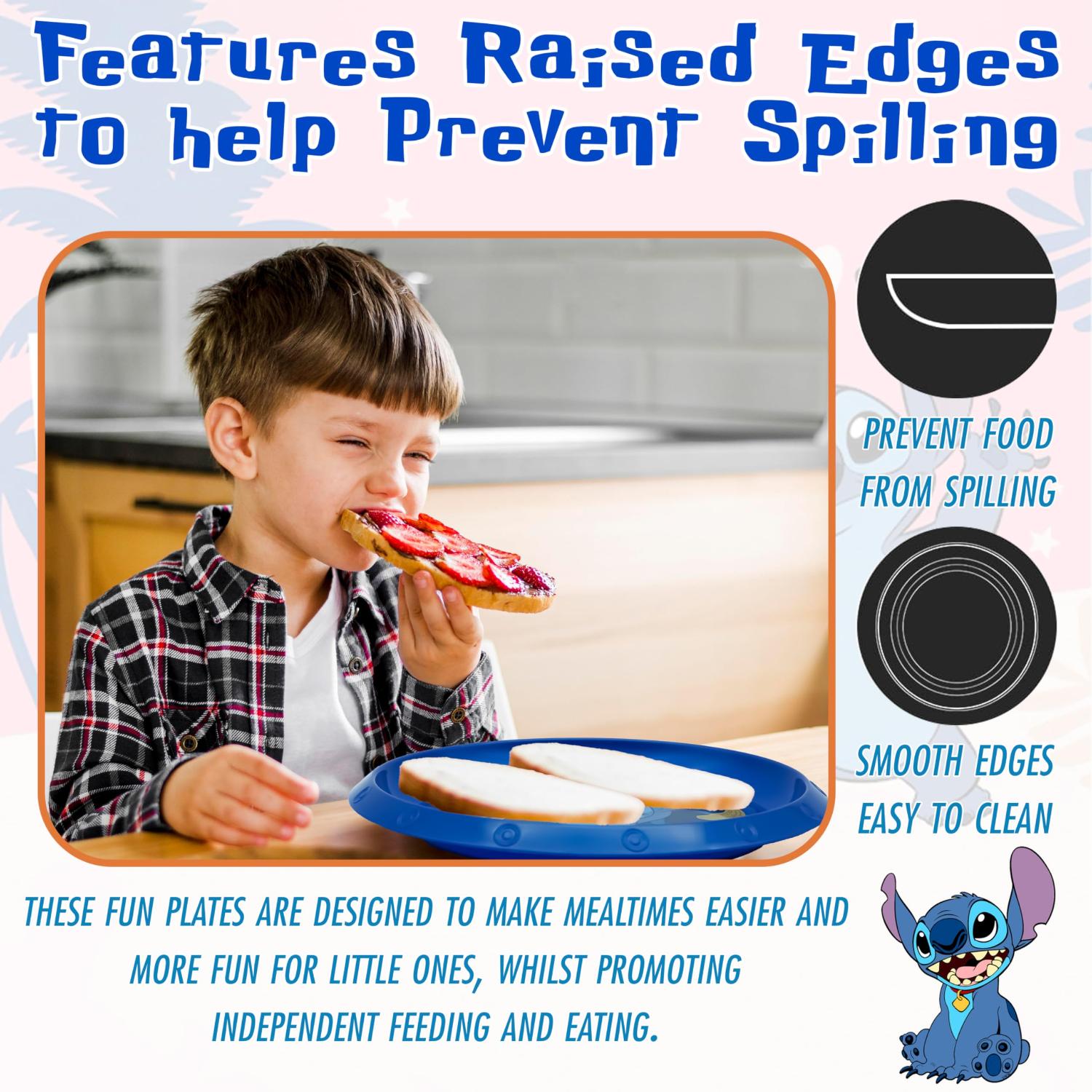 Kids 21.5cm BPA-Free Plastic Plate Reusable Round Snack Plate