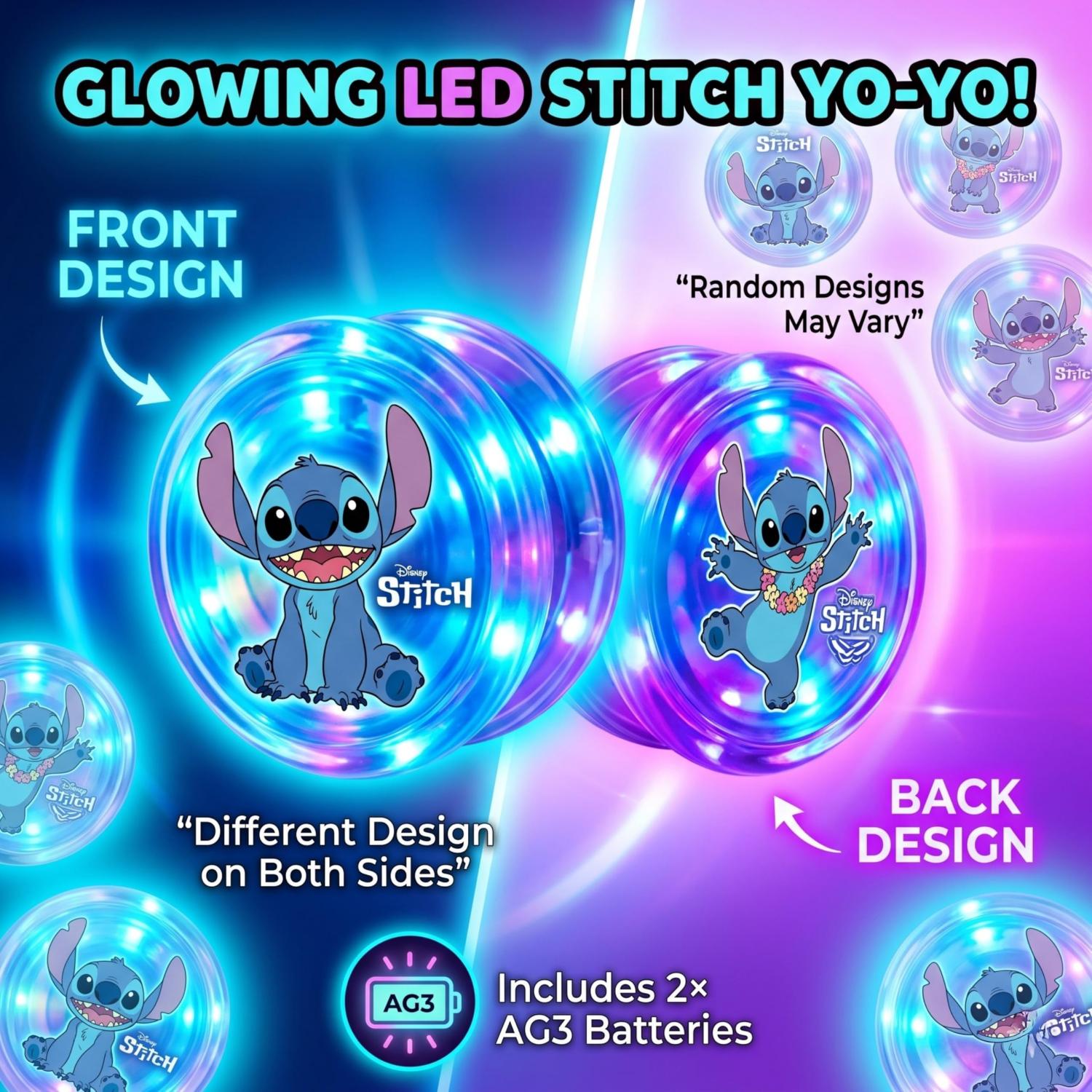 Disney Stitch LED Light-Up YoYo with String - 5.5cm