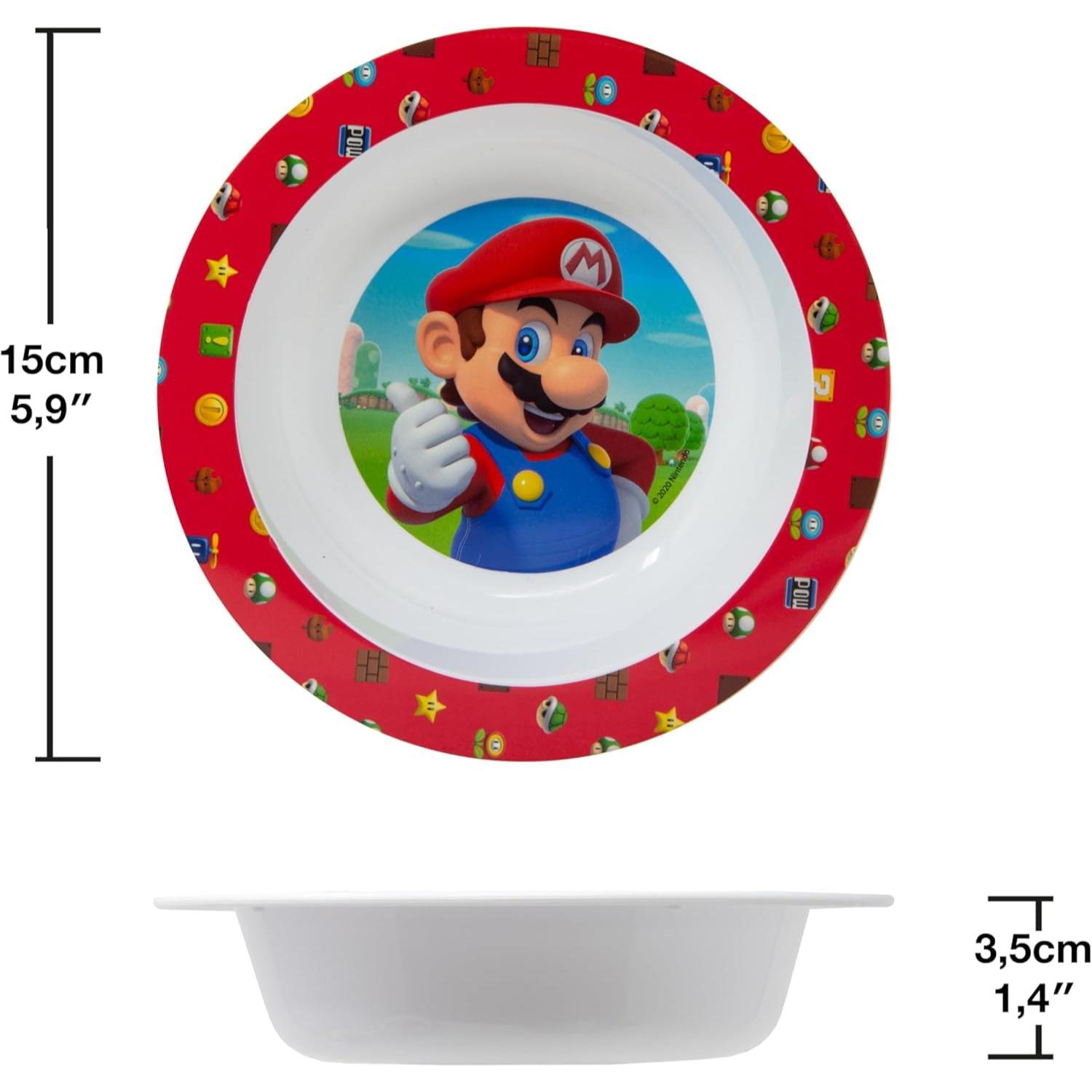 5 Piece Kids Dinnerware Set BPA-Free Plastic Plate Bowl Cup Fork & Spoon