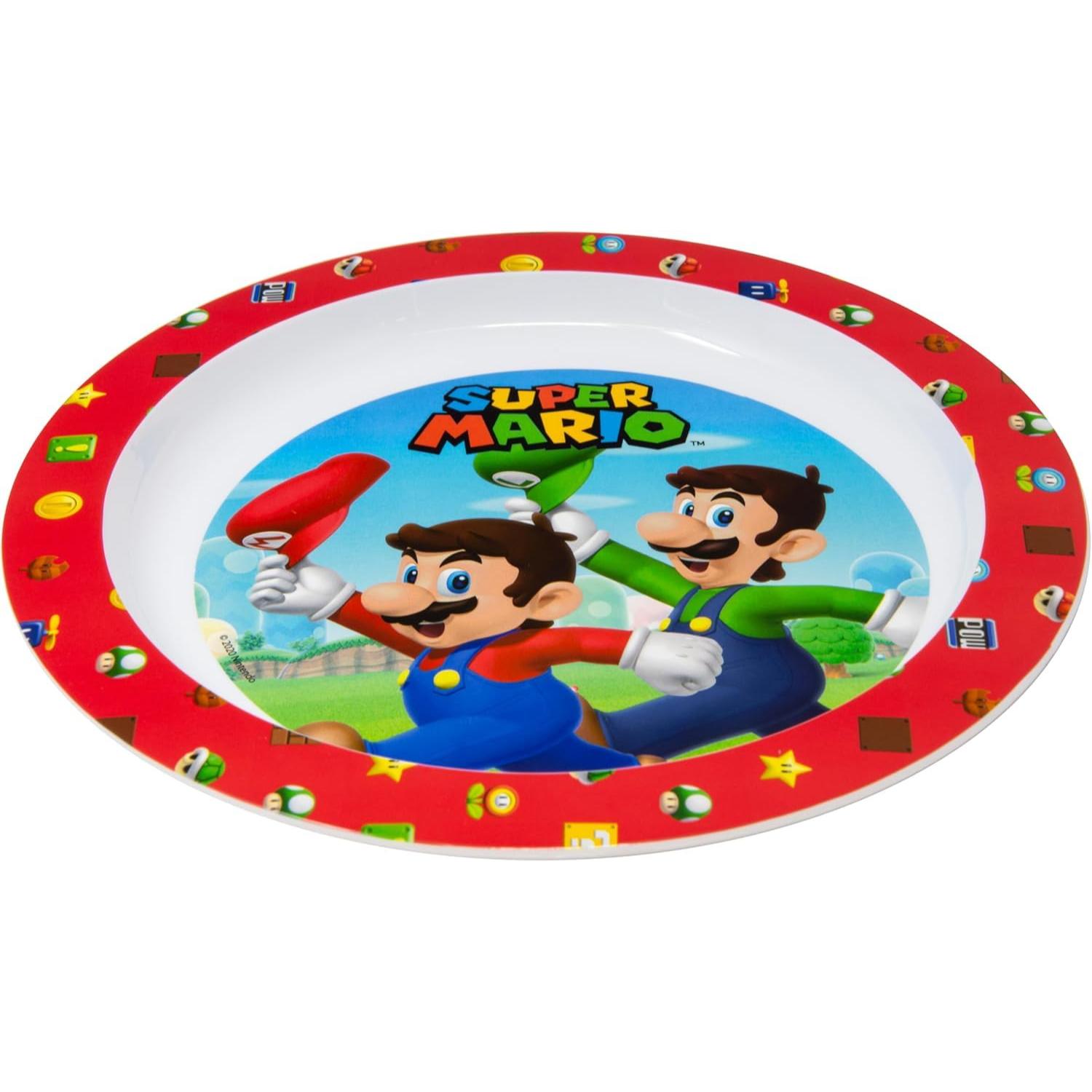 5 Piece Kids Dinnerware Set BPA-Free Plastic Plate Bowl Cup Fork & Spoon