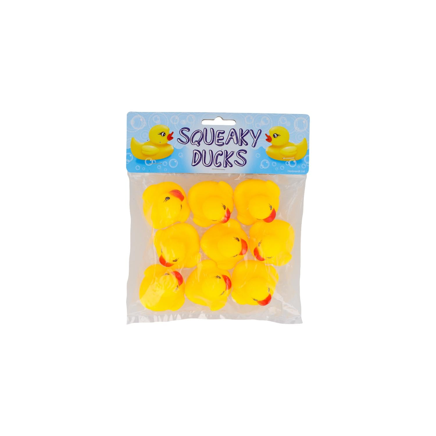 9Pcs Yellow Squeaky Bath Duck 5cm