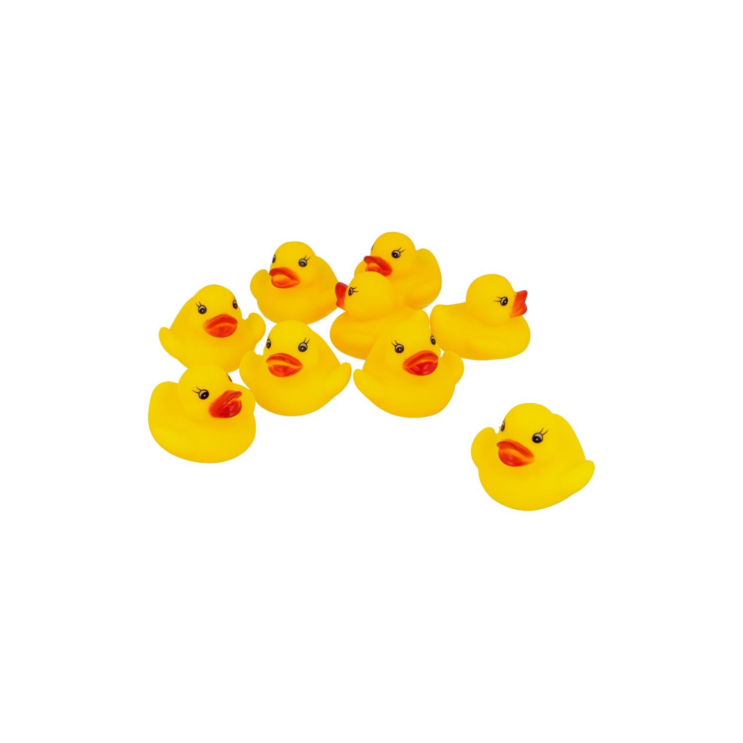 9Pcs Yellow Squeaky Bath Duck 5cm