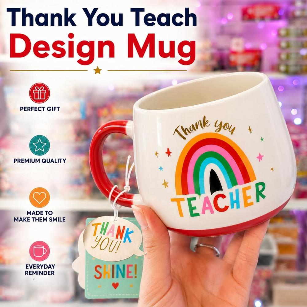 10cm Gold Foil Teacher Ceramic Mug 450ml