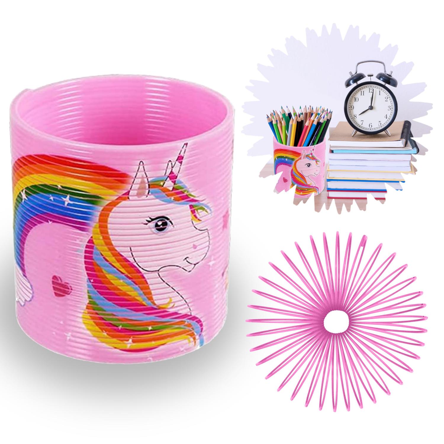 6.5cm Unicorn Rainbow Spring Toy - Assorted