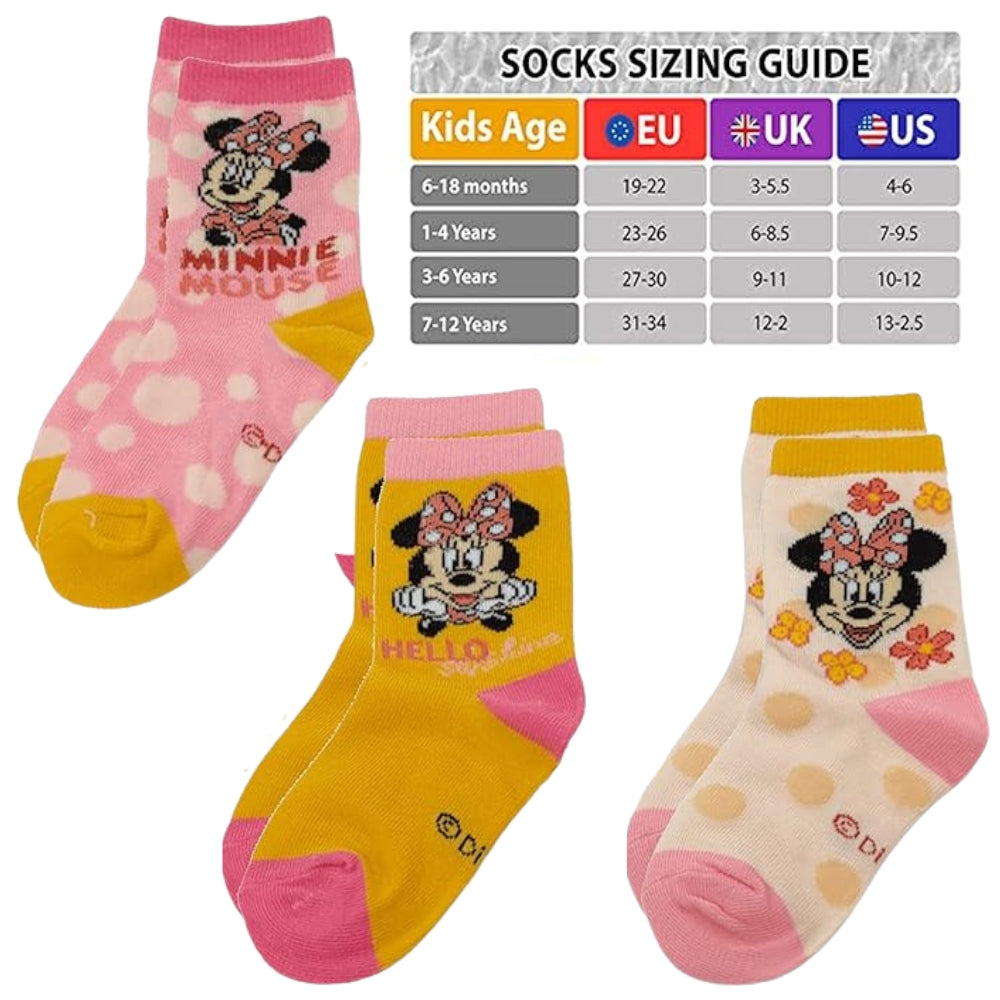 Minnie Mouse Socks 3 Pairs