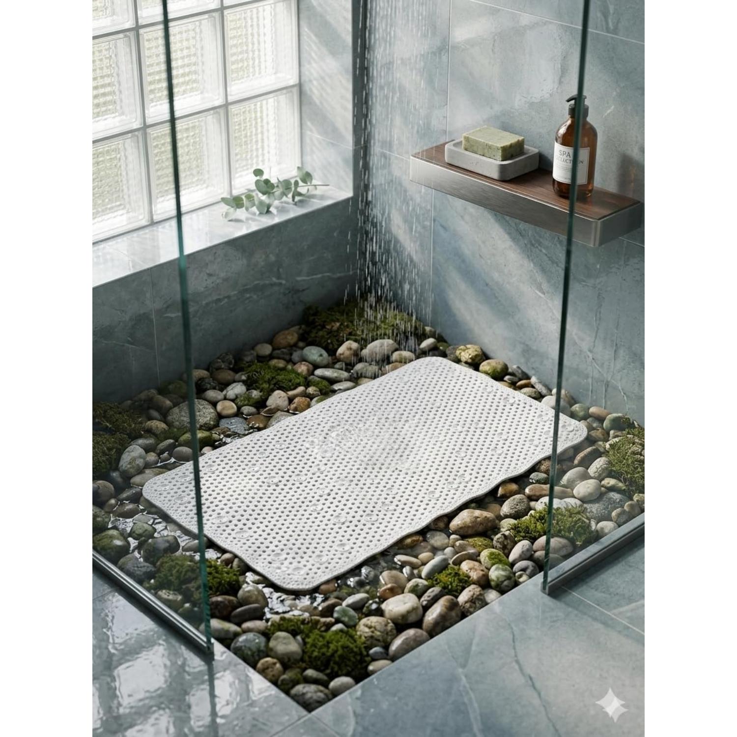 Non Slip Bath Mat with Suction Cups Drain Holes