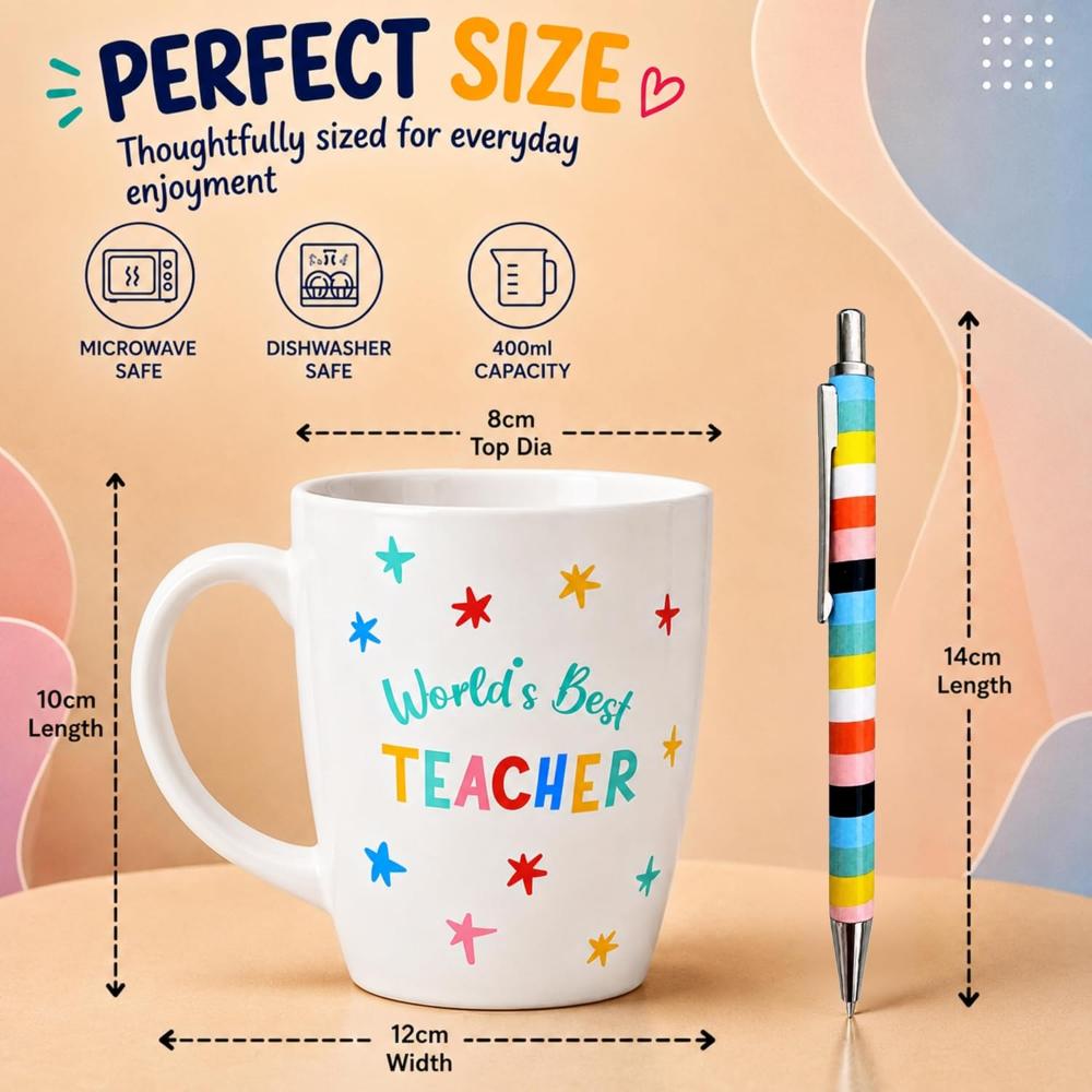 Teacher Ceramic Mug 400ml & Pen Gift Set