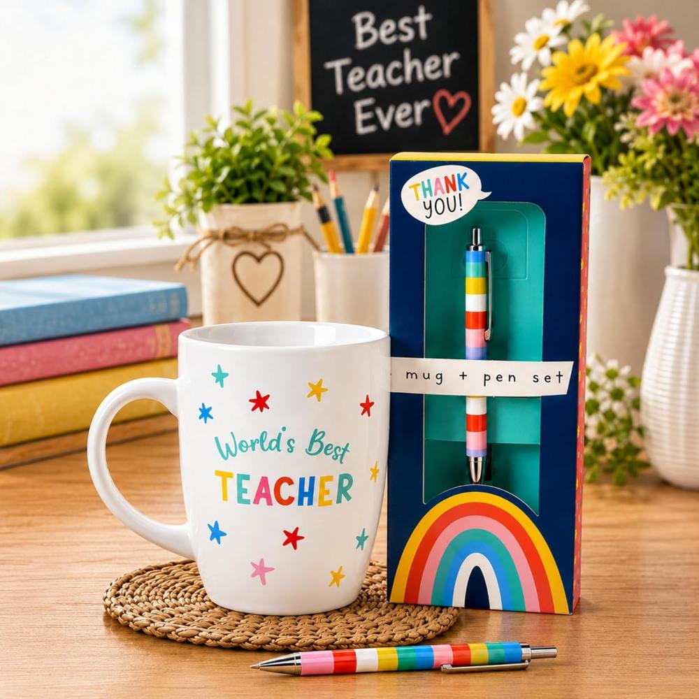 Teacher Ceramic Mug 400ml & Pen Gift Set