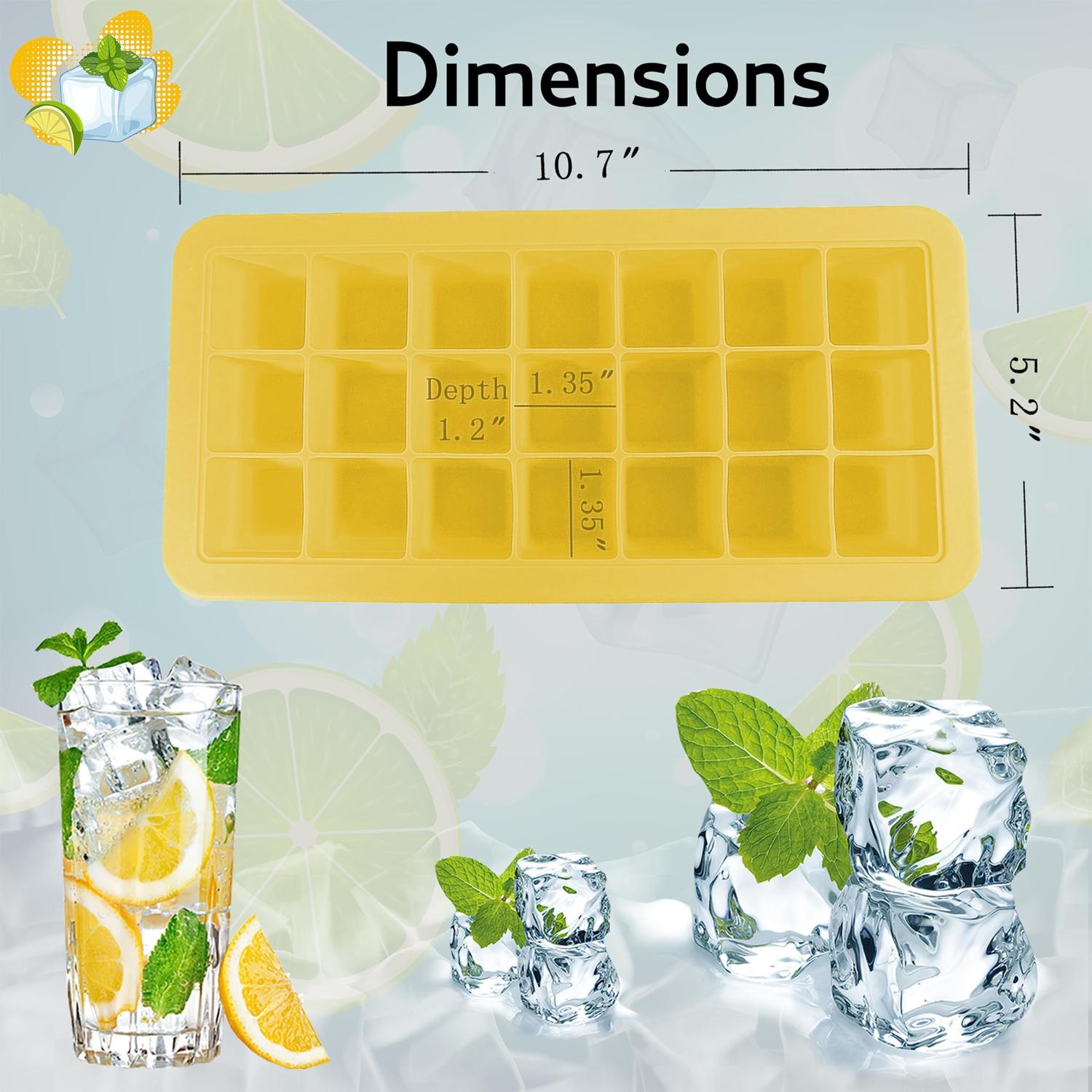Silicone Ice Cube Tray with Lid 21 Cavity BPA-Free Mould