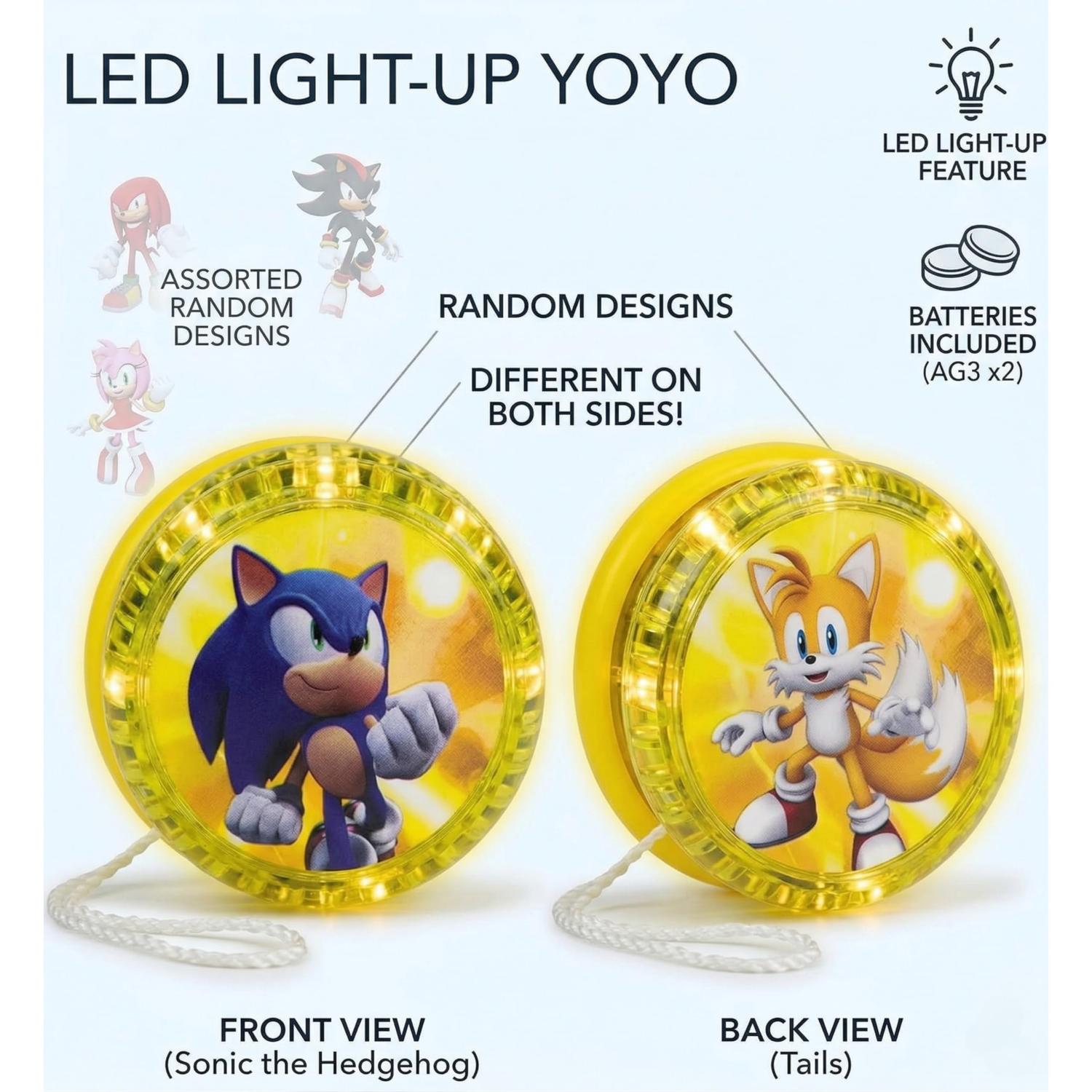 5.5cm Sonic the Hedgehog LED Light-Up YoYo Toys for Kids