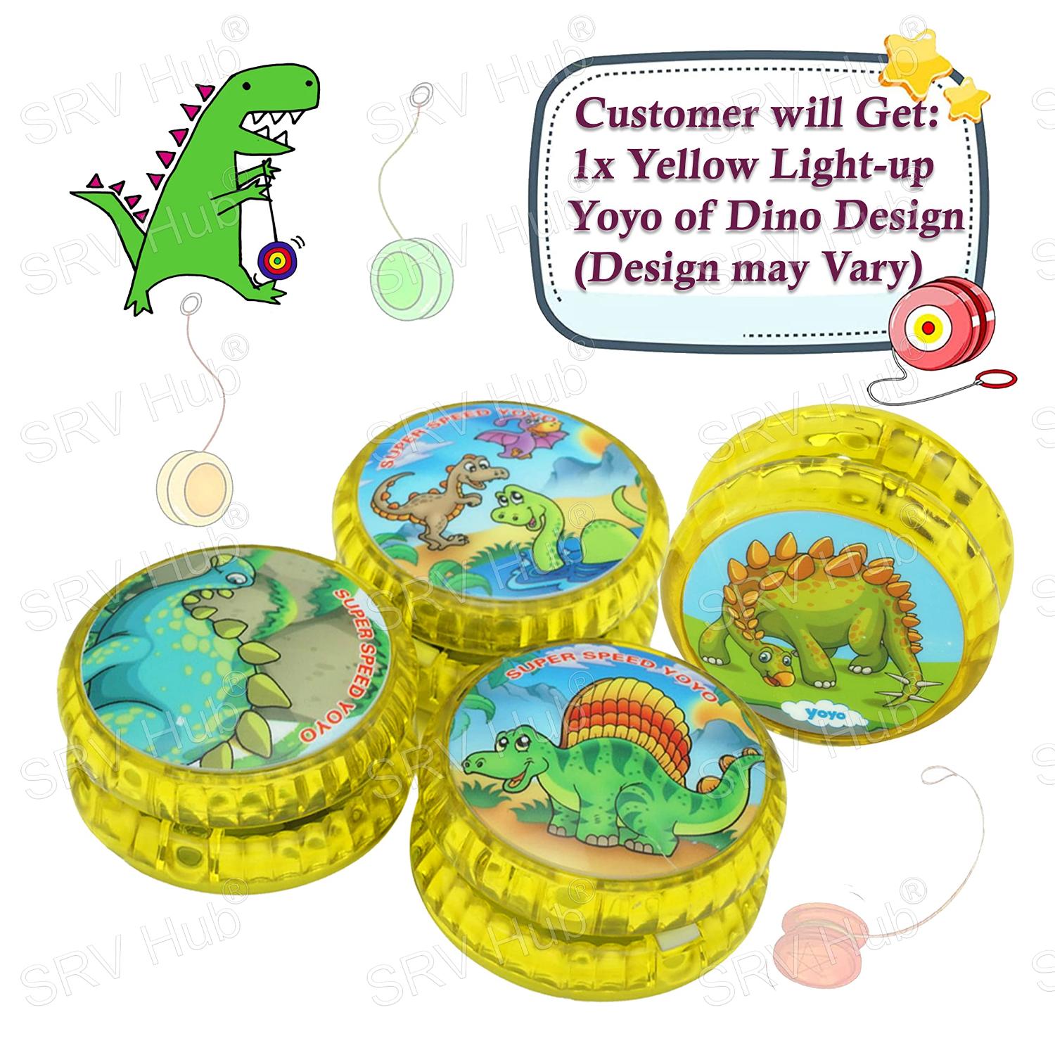 5.5cm Kids Light-Up Dinosaur Yo-Yo Toy with String - Assorted