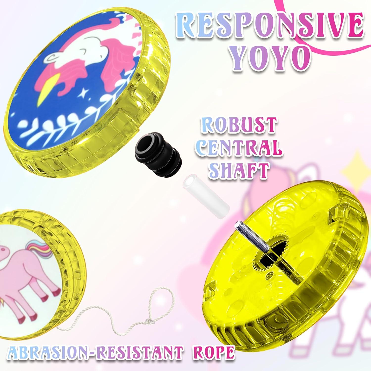 5.5cm LED Light-Up Unicorn Yo-Yos for Kids - Assorted