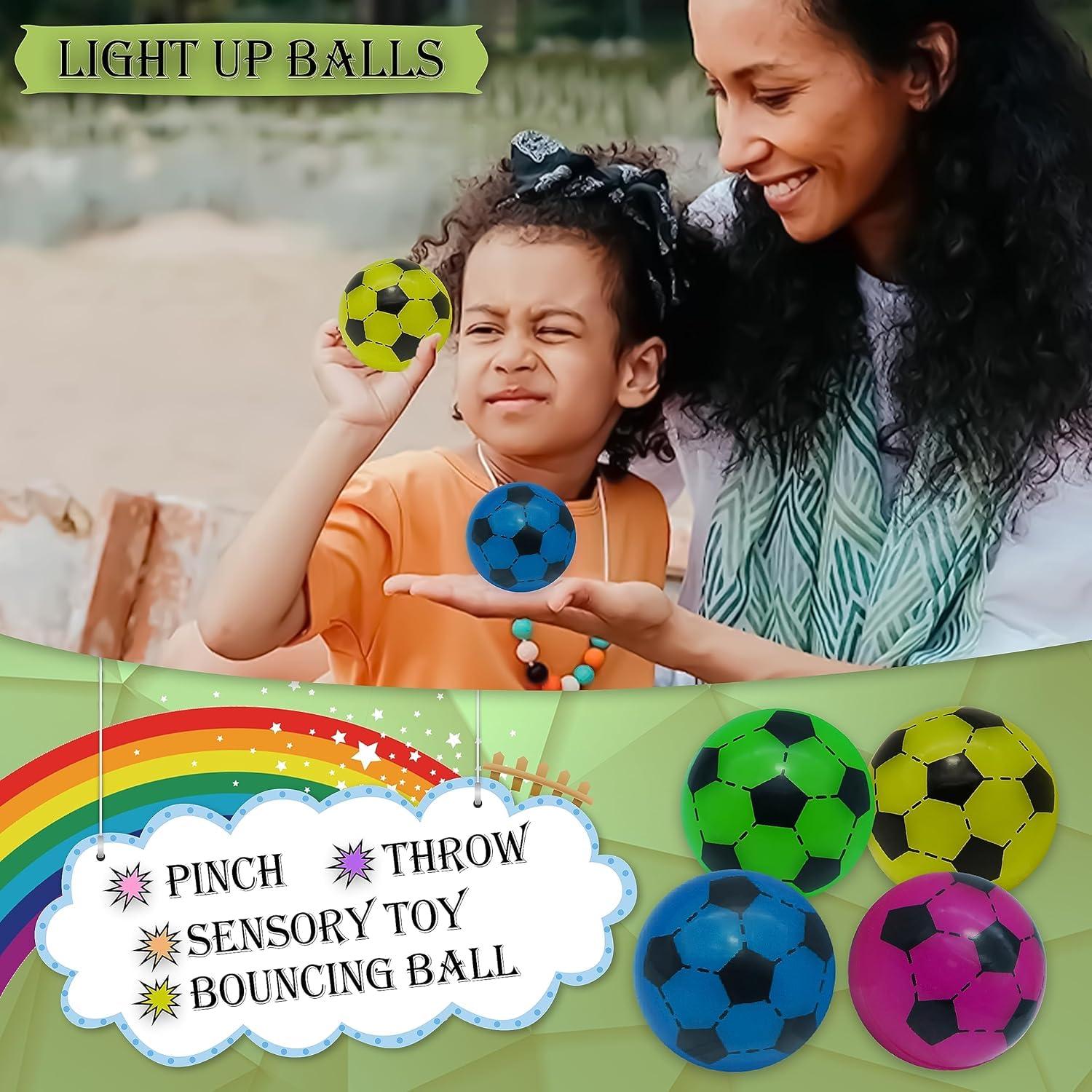 LED Light Up Footballs 5.5cm Glow Balls – Assorted