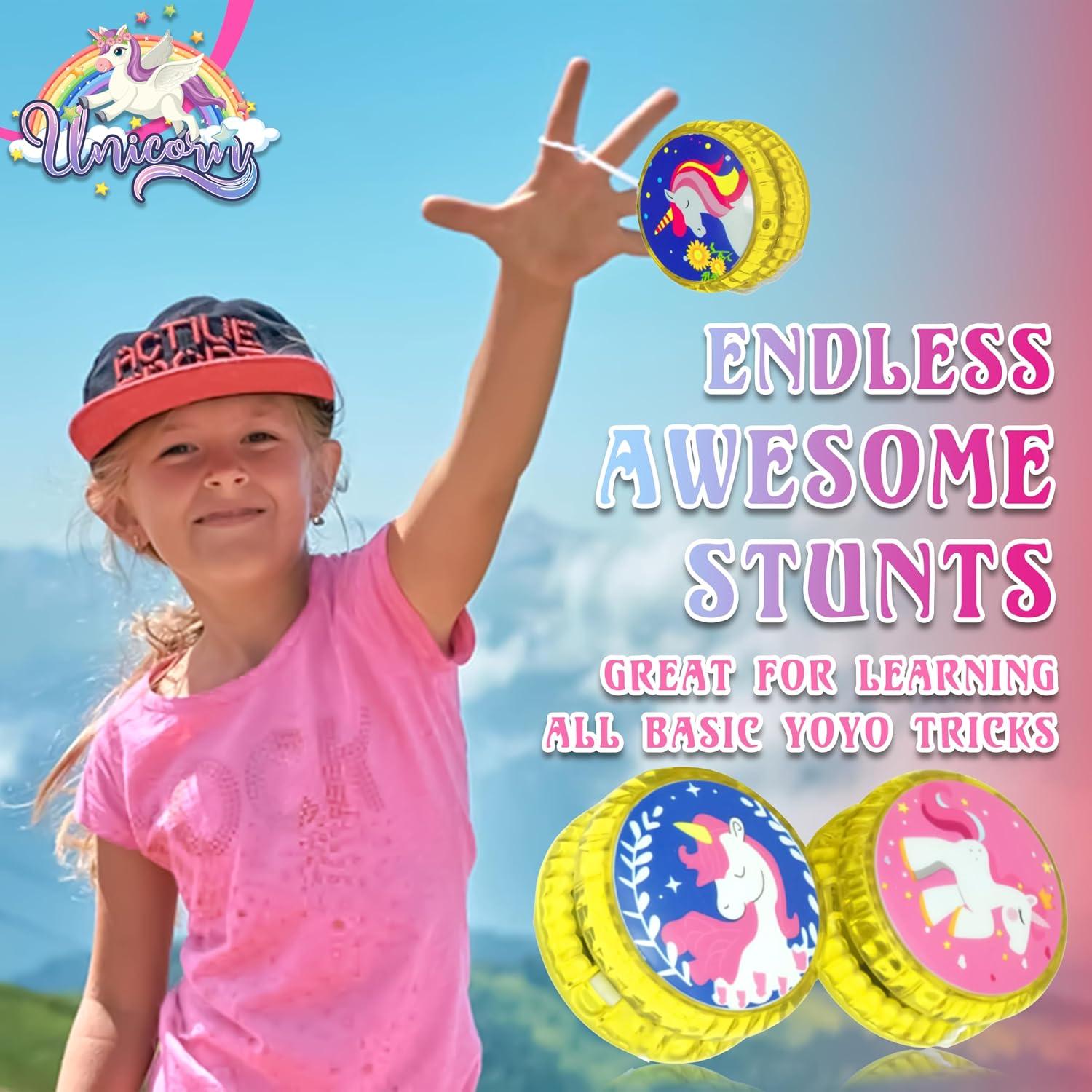 5.5cm LED Light-Up Unicorn Yo-Yos for Kids - Assorted