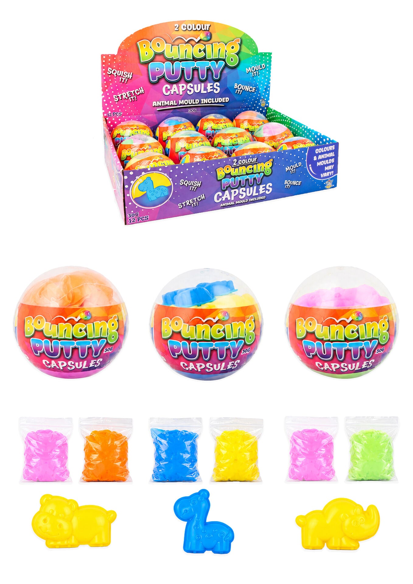 Bouncing Putty Capsule 30g with Animal Mould
