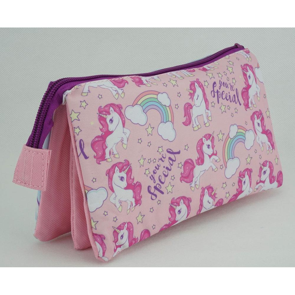 Large Capacity Pencil Pouch - (Unicorn Triple Pencil Case)