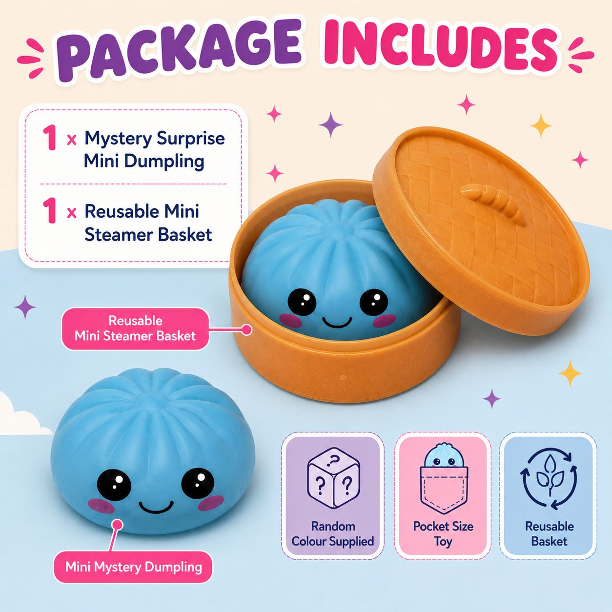 5cm Random Neon Mystery Mini Bao Dumpling Toy