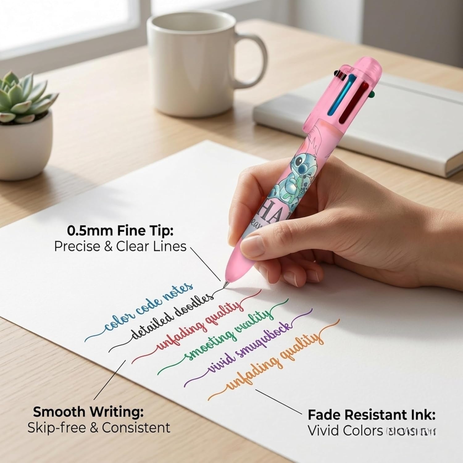 6 Color Pen Character Printed