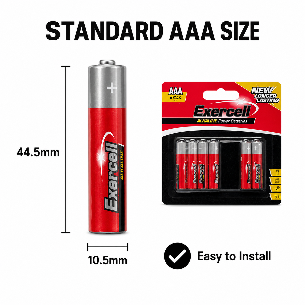 6Pk Alkaline AAA Batteries – 1.5V