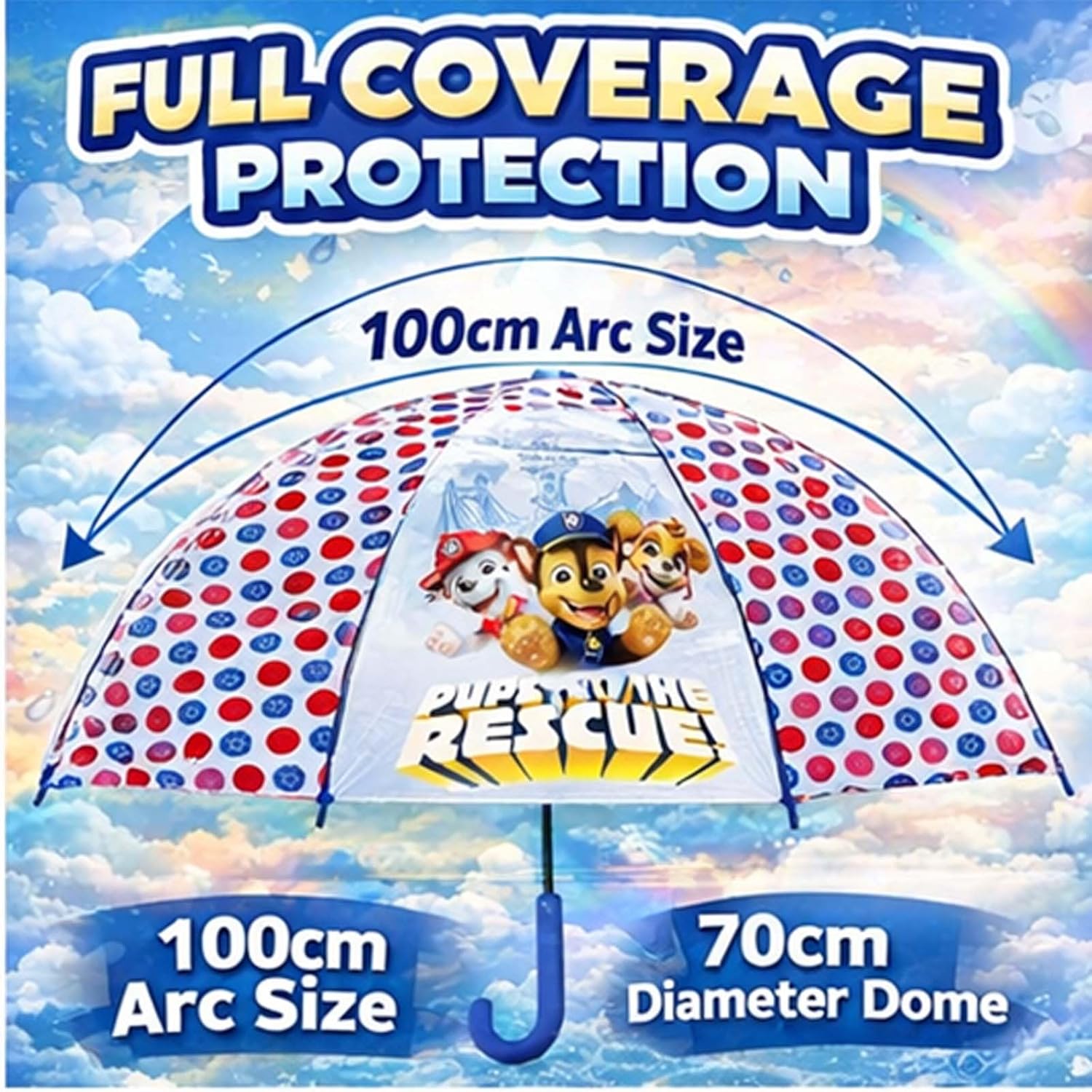 Paw Patrol Transparent Dome Umbrella 3-7 Years