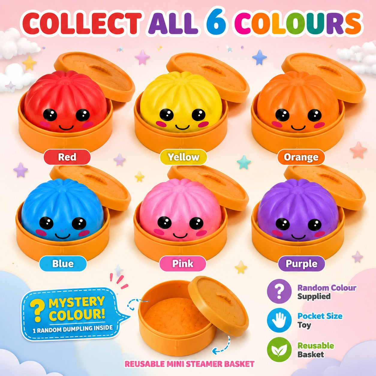 5cm Random Neon Mystery Mini Bao Dumpling Toy