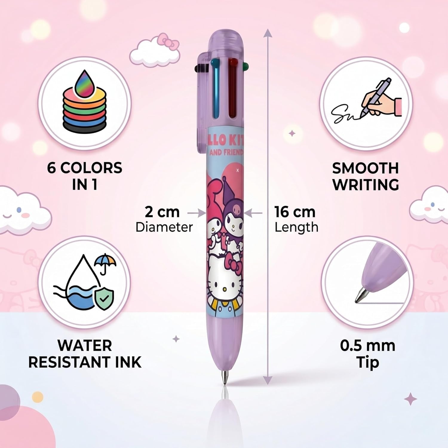 6 Color Pen Character Printed