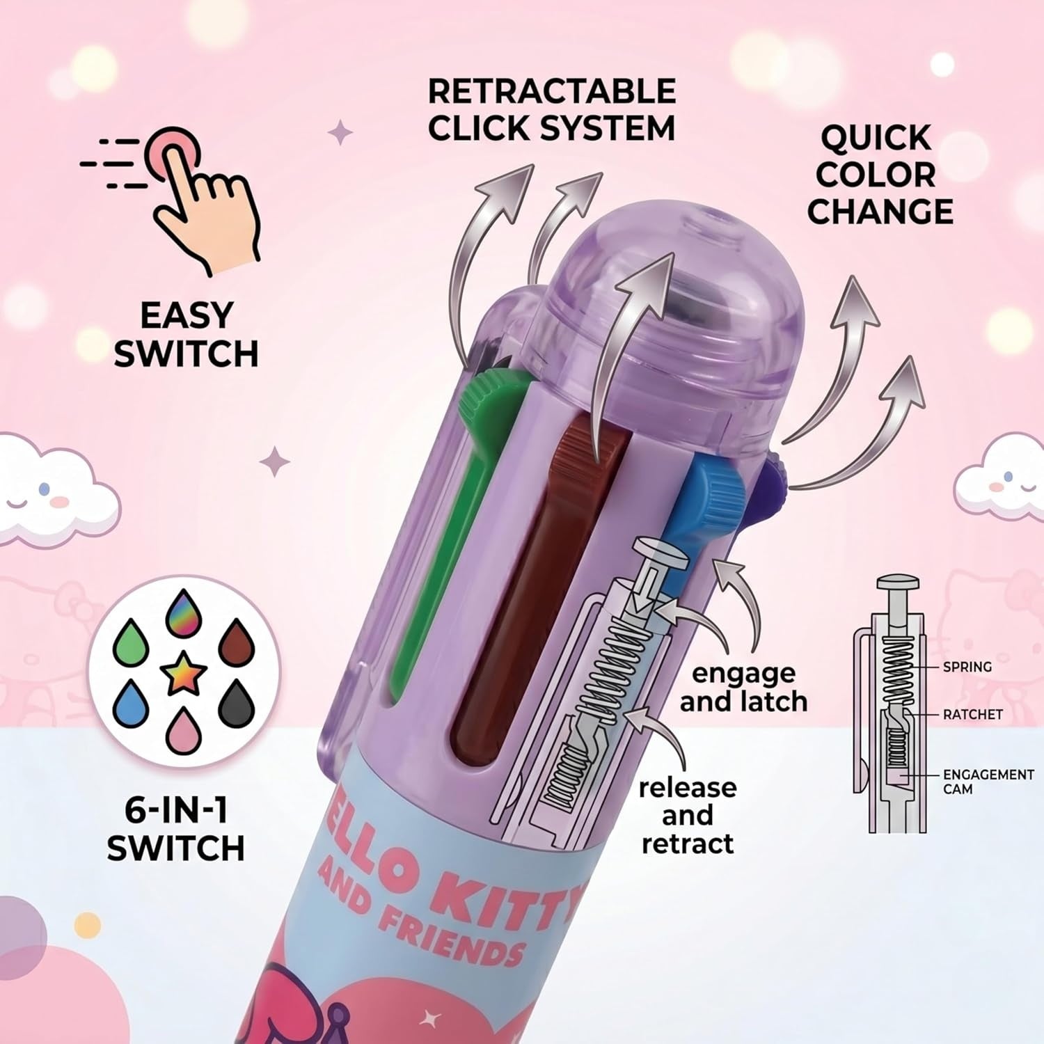 6 Color Pen Character Printed