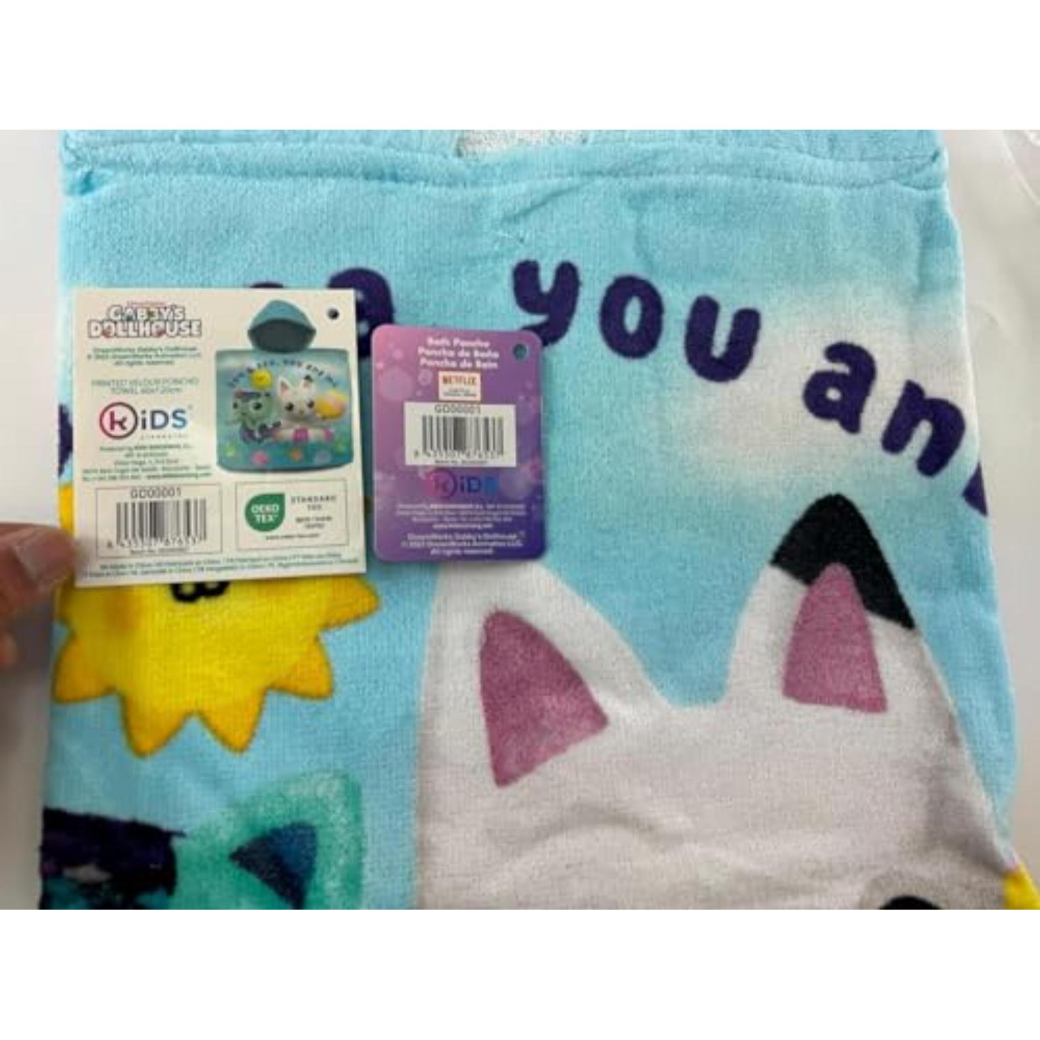 Kids Hooded Towel Poncho Cotton 120cm - Assorted