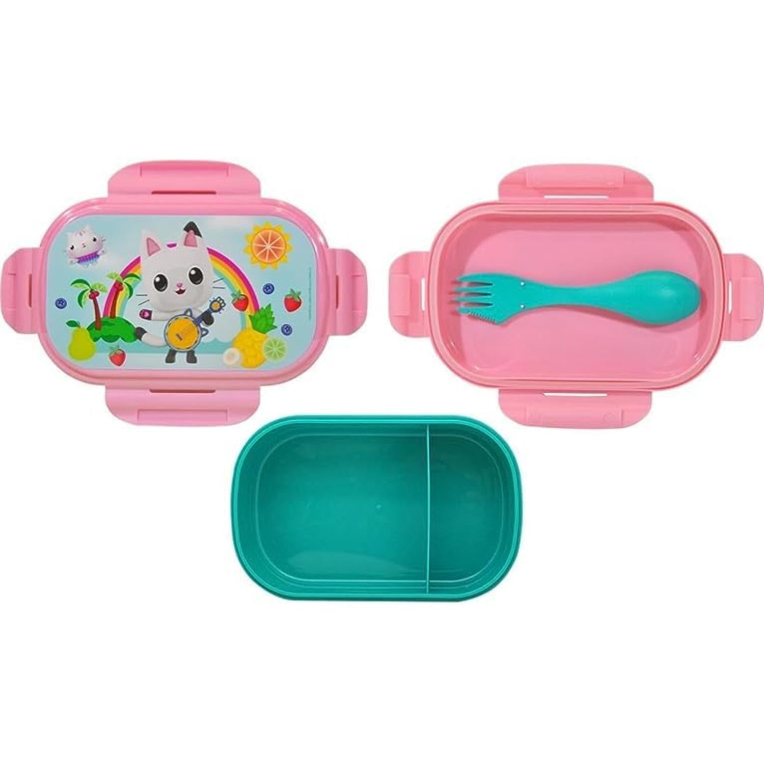 Kids BPA Free Plastic Lunch Box with Cutlery - Assorted