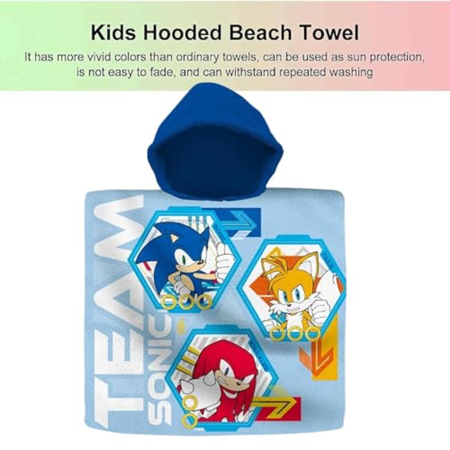 Kids Hooded Towel Poncho Cotton 120cm - Assorted