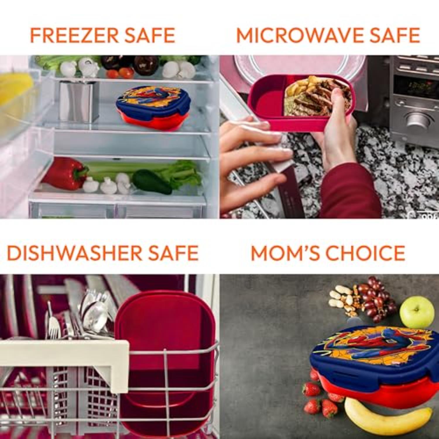 Kids BPA Free Plastic Lunch Box with Cutlery - Assorted