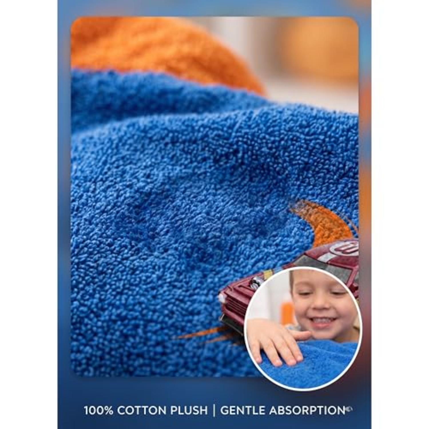 Kids Hooded Towel Poncho Cotton 120cm - Assorted