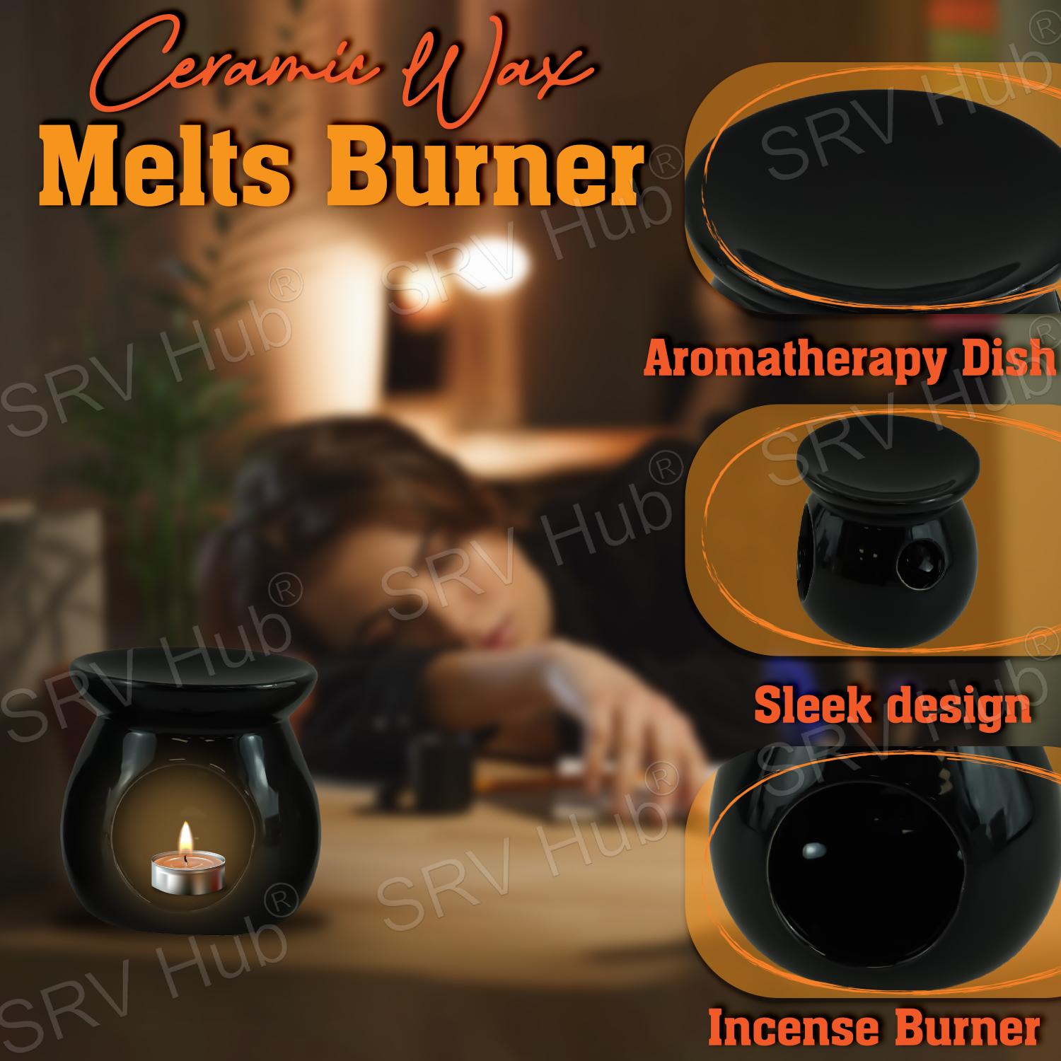Ceramic Wax Melt Burner Oil Diffuser & Tealight Warmer 12.5cm