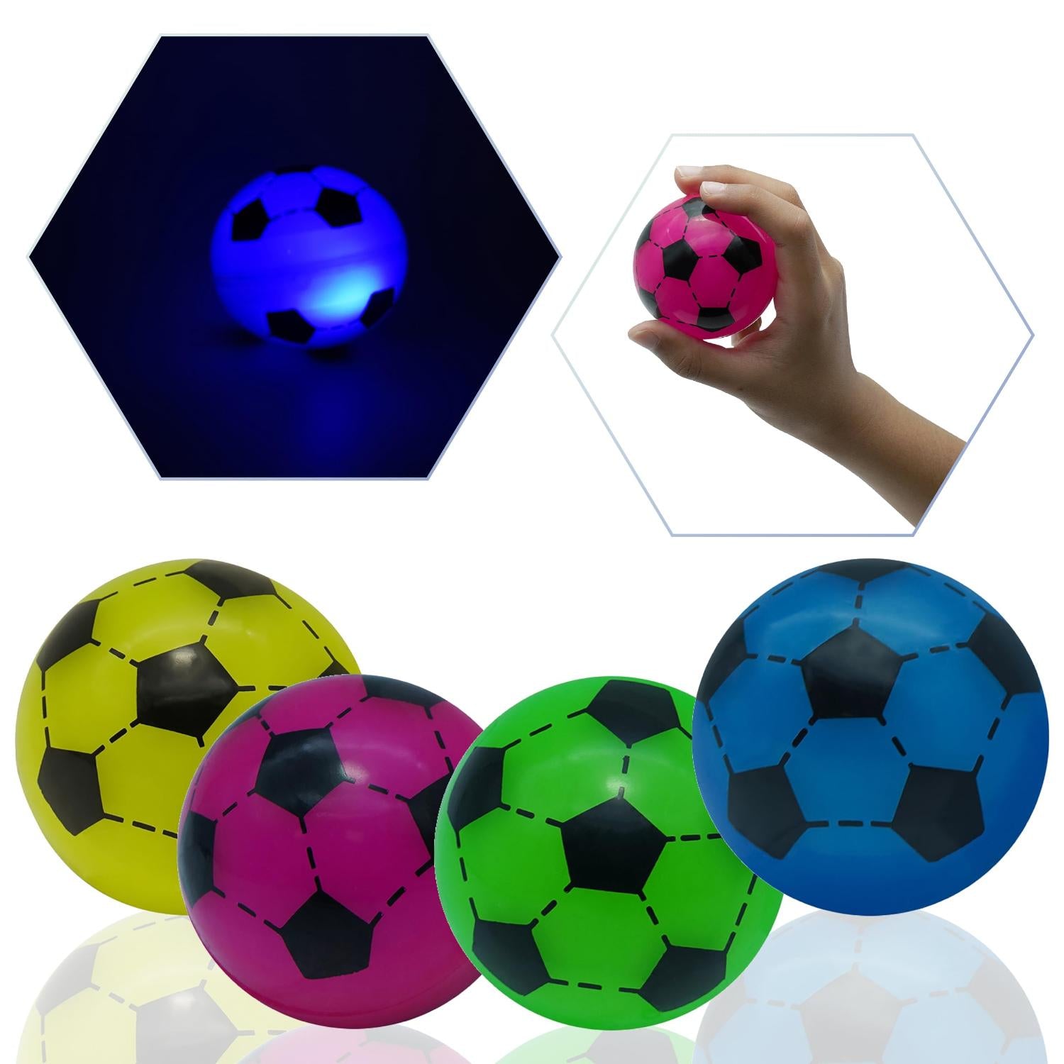LED Light Up Footballs 5.5cm Glow Balls – Assorted